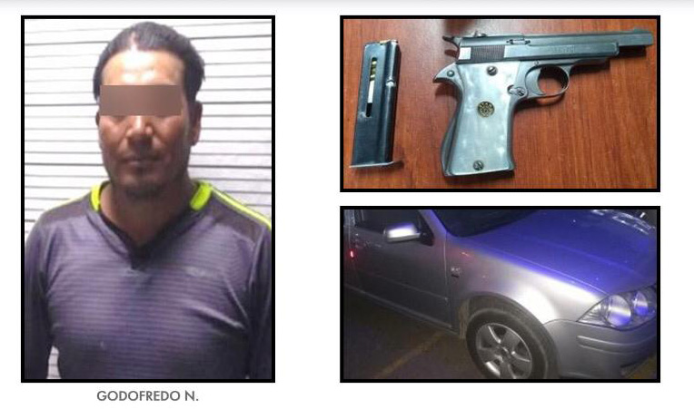 Detienen a sujeto con una pistola calibre 22 rumbo a Azumiatla