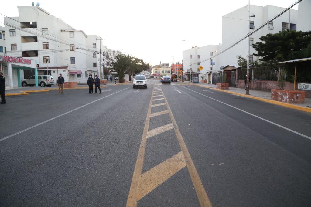 Tras rehabilitación, abren a la circulación la calle 102 Poniente en Puebla