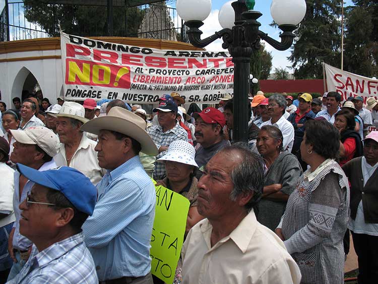 Opositores al Arco Poniente denuncian acoso del Banco Estatal de Tierra