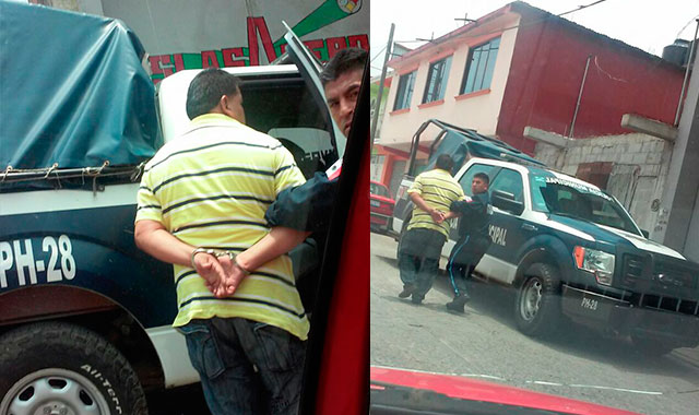 Policía asegura tráiler con despensas en Huauchinango y después lo libera