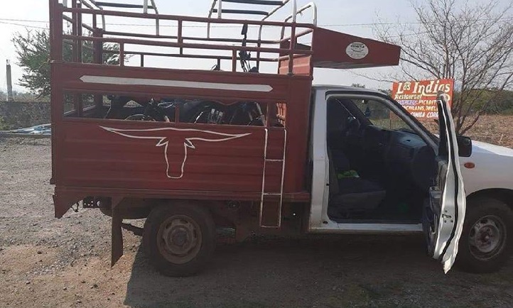 Roban camioneta cargada de cerdos en Chiautla de Tapia