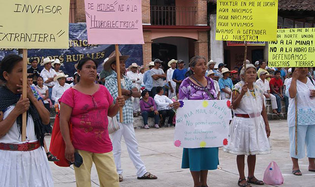 Se suman poblanos a campaña contra mineras e hidroeléctricas en México