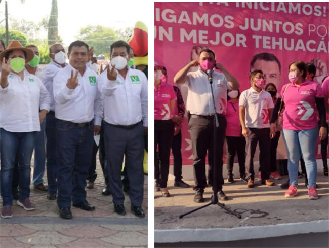 Inician campaña candidatos a la alcaldía del PRI, Morena, PVEM y Fuerza por México en Tehuacán 