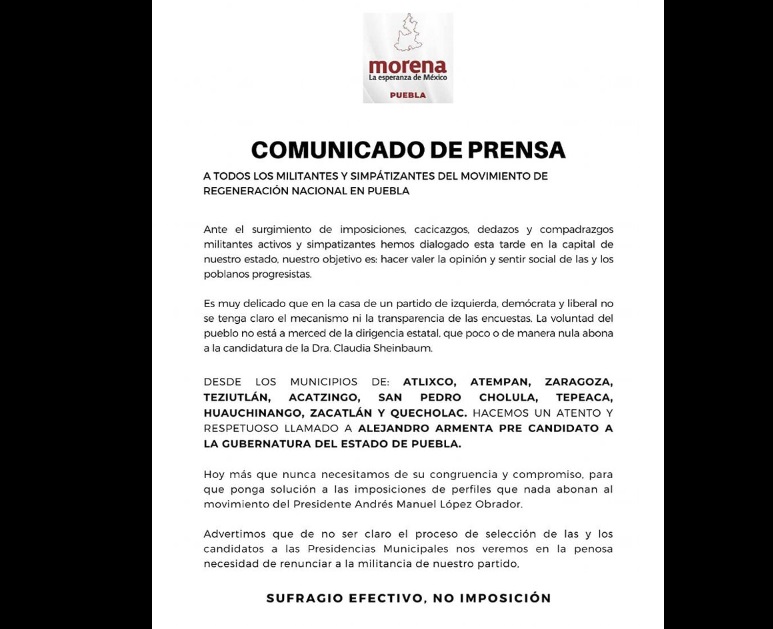 Cientos de militantes renunciarían a Morena; denuncian de imposición en alcaldías