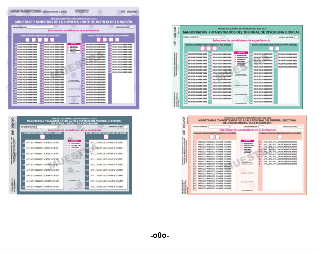 Aprueba INE diseño de boletas del PEEPJF 2024-2025