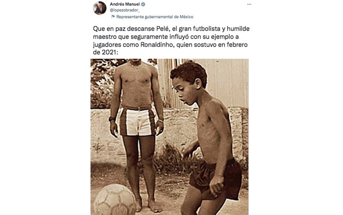 López Obrador lamenta muerte de Pelé
