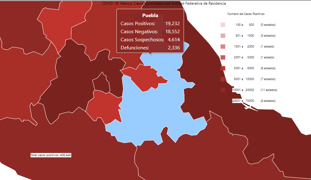 Puebla es de los estados más golpeados por Covid19