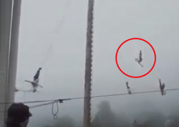 VIDEO Volador de Pahuatlán cae en pleno acto en fiesta patronal