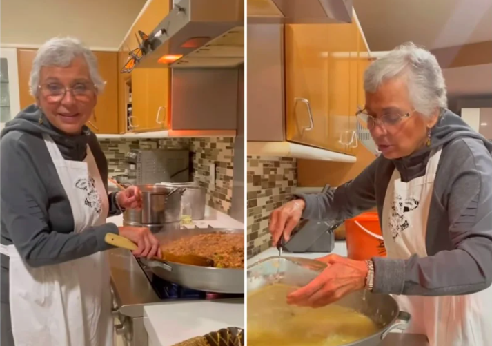 Presume Olga Sánchez Cordero su receta de Bacalao a la Vizcaína