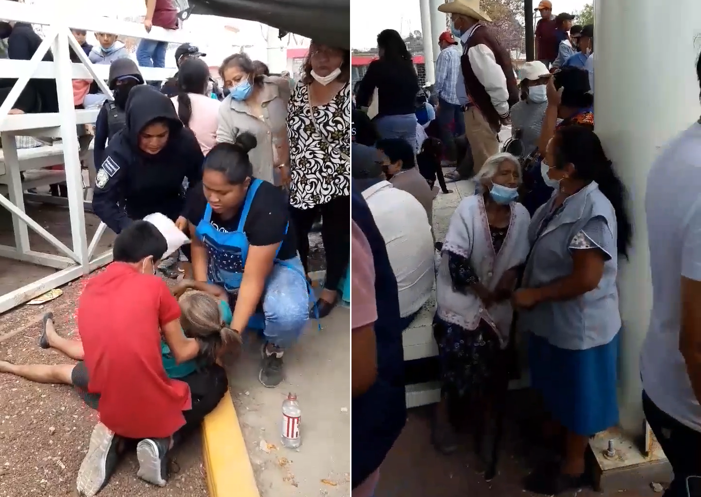VIDEO Abuelitos se desmayan tras esperar 7 horas su pensión en Tlacotepec