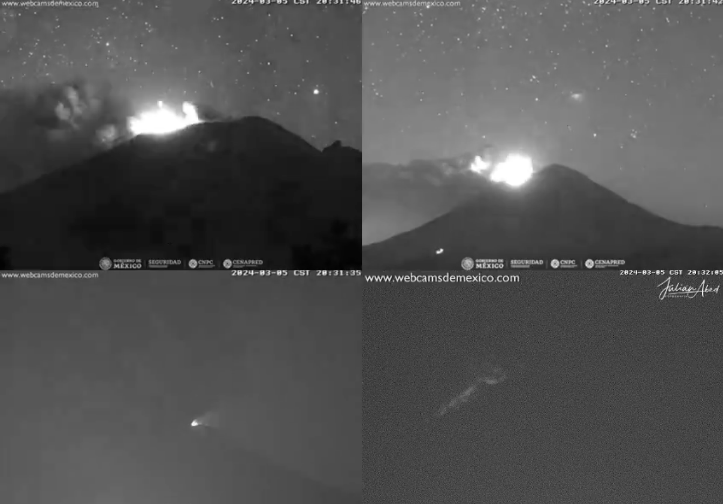 Duerme Puebla con mala calidad del aire; volcán Popocatépetl registra explosión