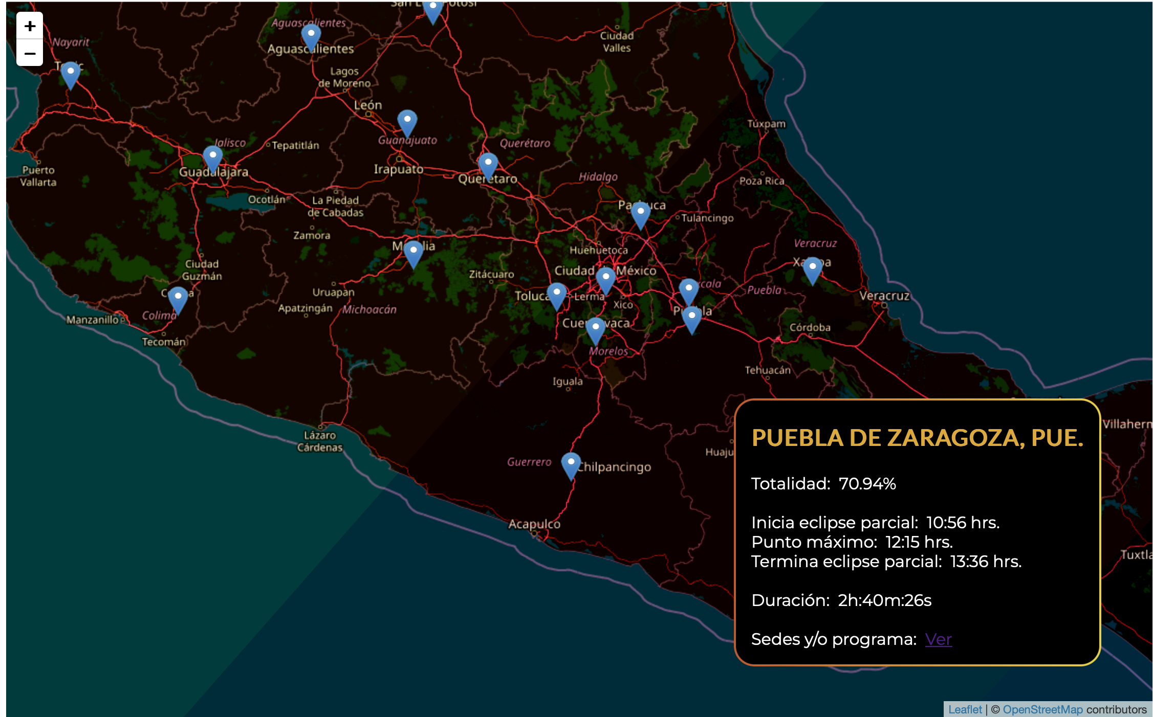 Eclipse solar total 2024: este será su tránsito en Puebla