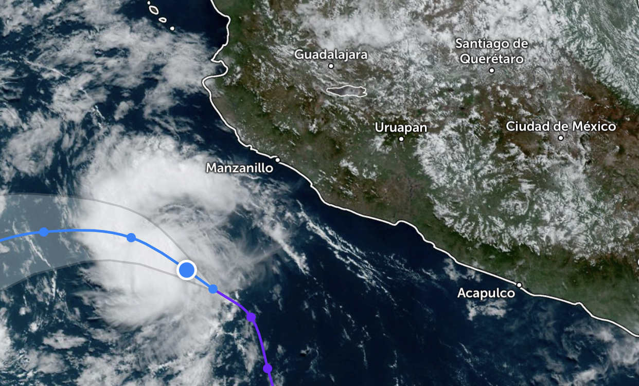 Ahora se forma depresión tropical Uno-E entre Colima y Jalisco