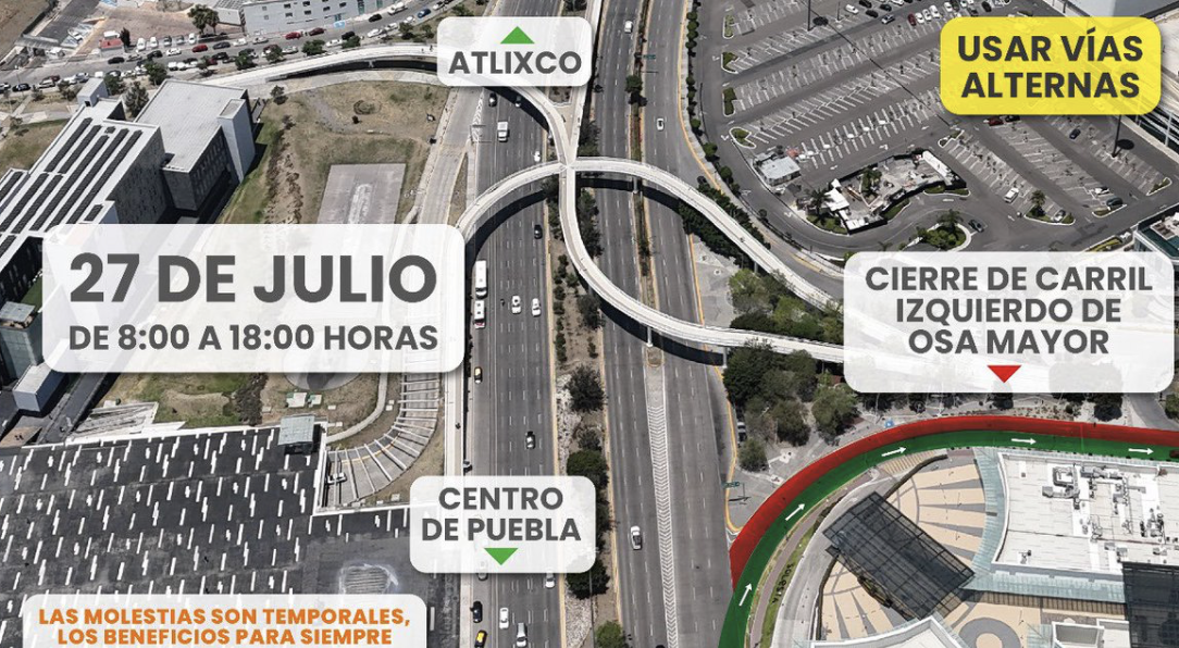 Por obras del viaducto elevado, continuarán cierres en Osa Mayor