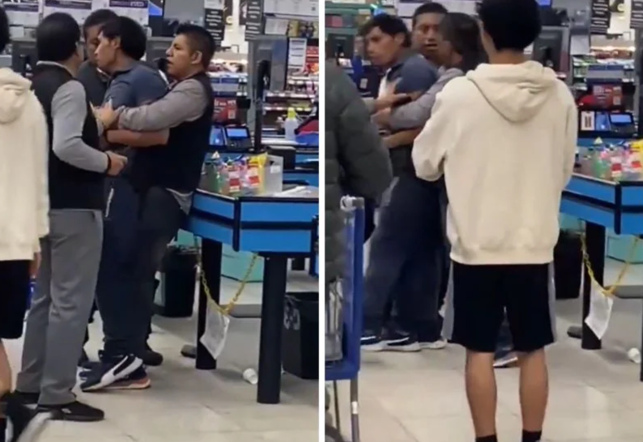 VIDEO Trabajadores de Walmart San Manuel tunden a cliente y lo acusan de robo