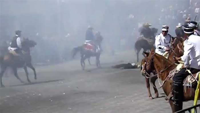 Un herido en Carnaval de Huejotzingo tras caer de caballo