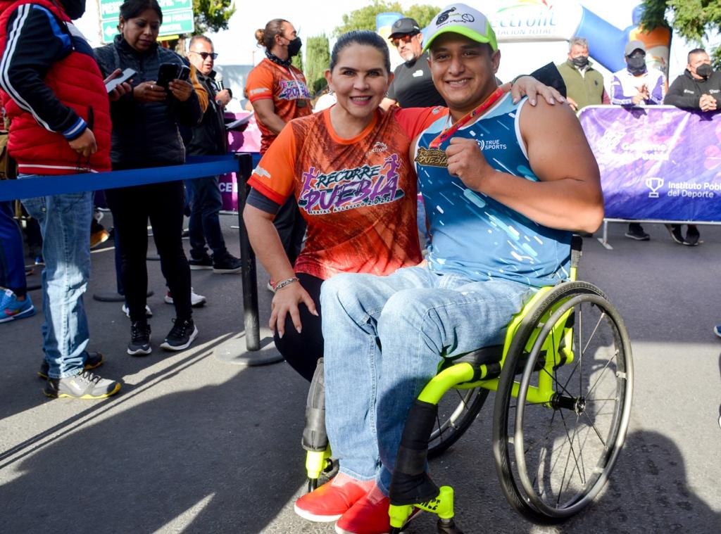 Mauricio José Tlalpa ganó la carrera en discapacidad motriz de Texmelucan