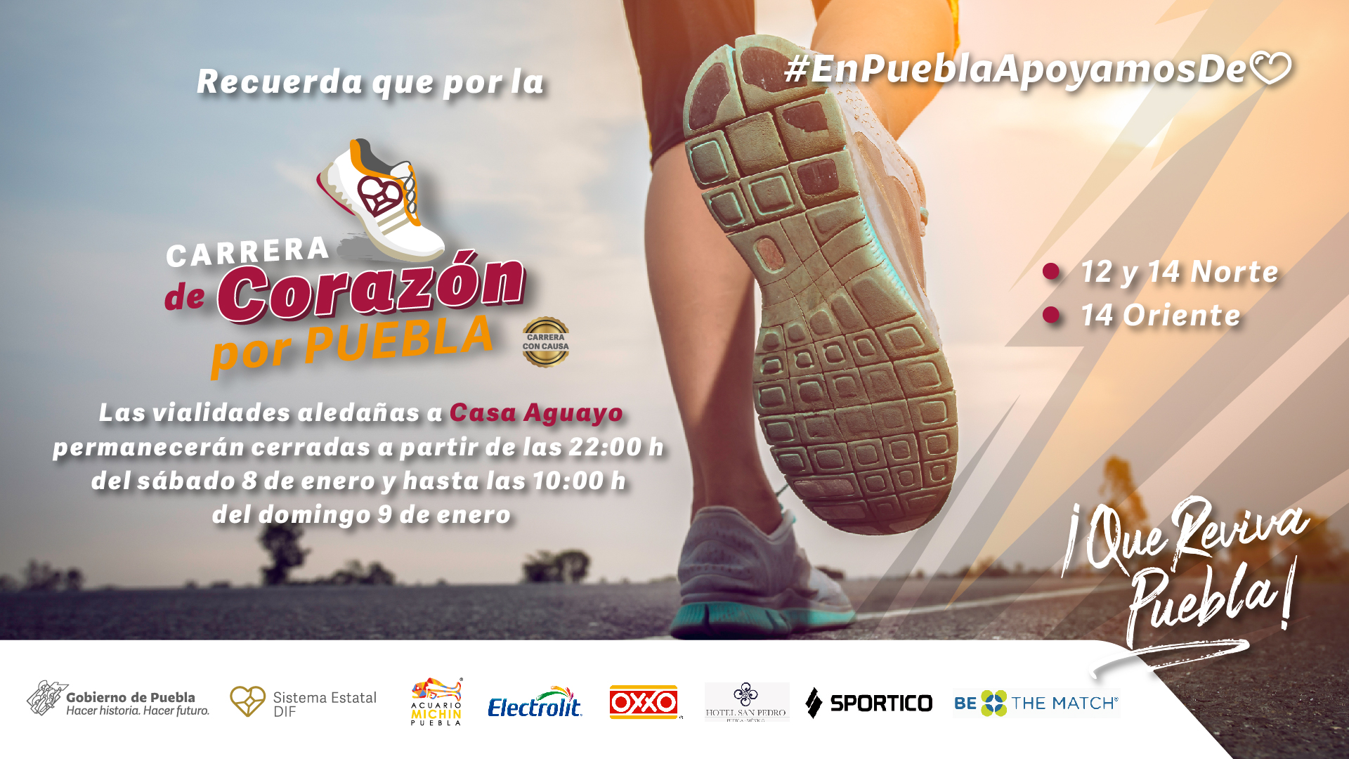 Conoce los cierres viales por la carrera De Corazón por Puebla