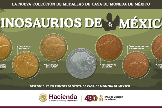 Casa de Moneda lanza colección con dinosaurios hallados en México