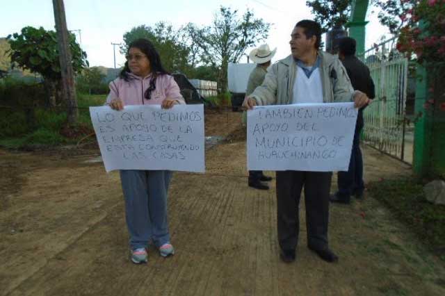 Impiden construcción de casas para damnificados en Huauchinango