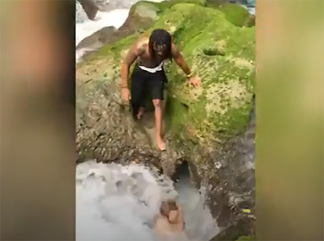 VIDEO Turistas se avientan a una cascada y desaparecen