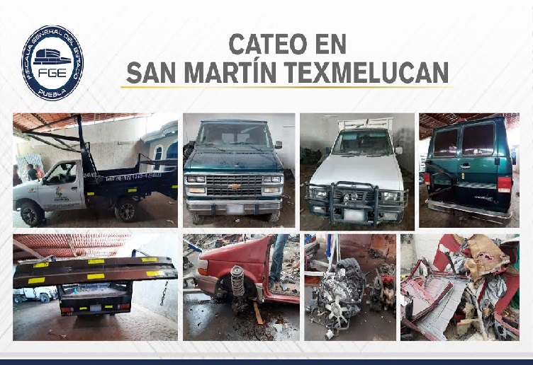 En cateos de Texmelucan aseguran vehículos y autopartes