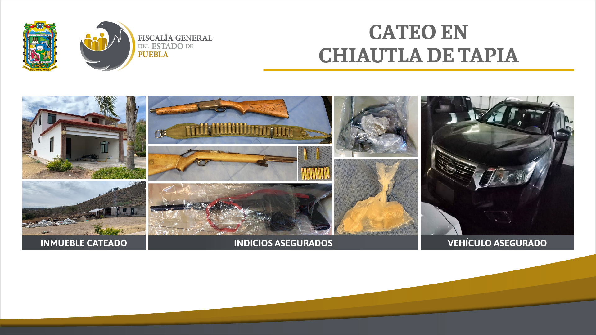 Vinculan a proceso a banda capturada con armas y droga en Chiautla