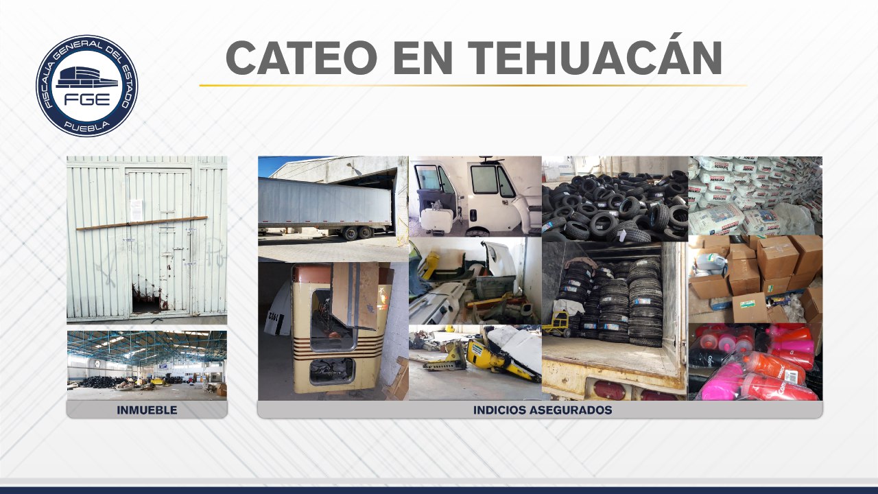 Fiscalía realizó cateos en Tehuacán y recuperó más de 1,400 artículos