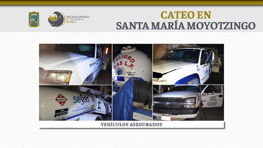 Aseguran tres pipas de gas y droga en Santa María Moyotzingo