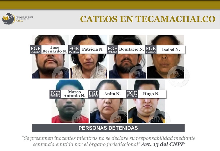 Hallan en cateo 670 dosis de droga y armas en Tecamachalco; hay 7 detenidos