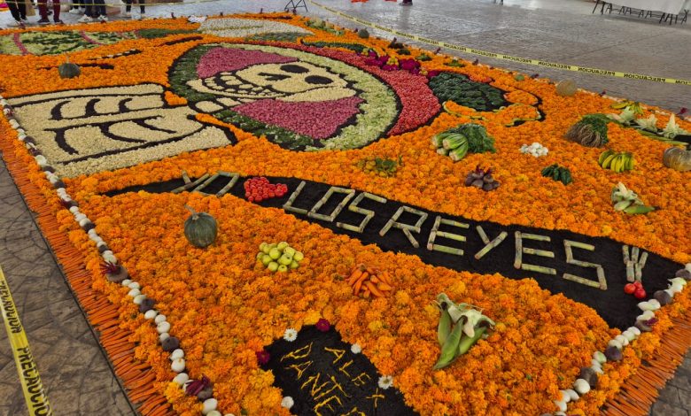 Esta es la monumental catrina de verduras y frutos en Los Reyes de Juárez