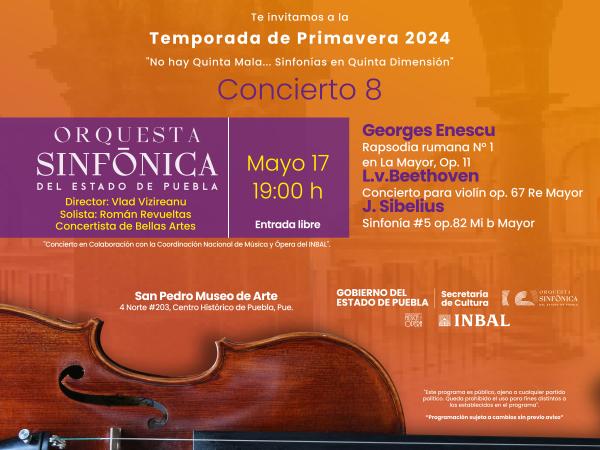 Ofrecerá concierto Sinfónica de Puebla con director internacional y violinista mexicano
