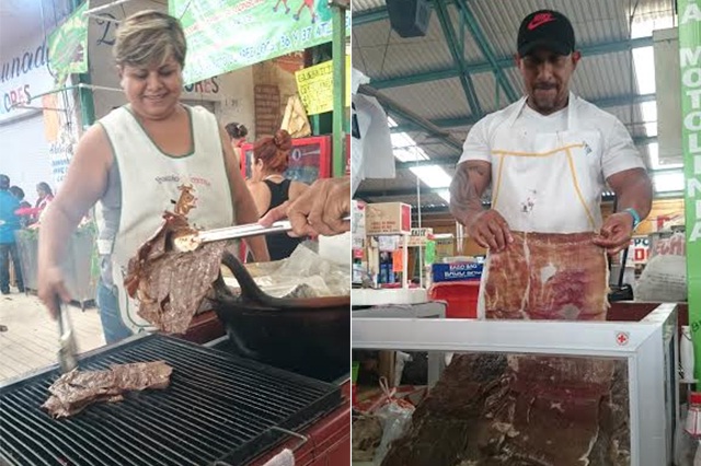 Cecina de Atlixco atrae a miles de comensales al mercado Benito Juárez
