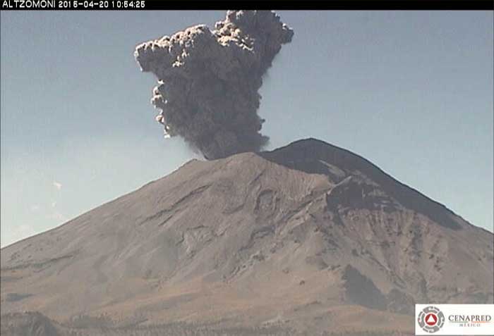 Genera Popo explosión que alcanzó los 3 mil metros sobre el cráter