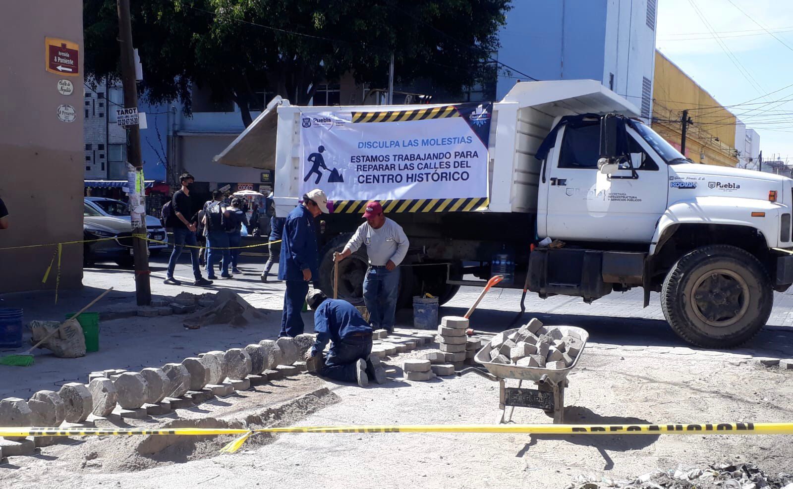 Inicia rehabilitación de calles en Centro Histórico de Puebla