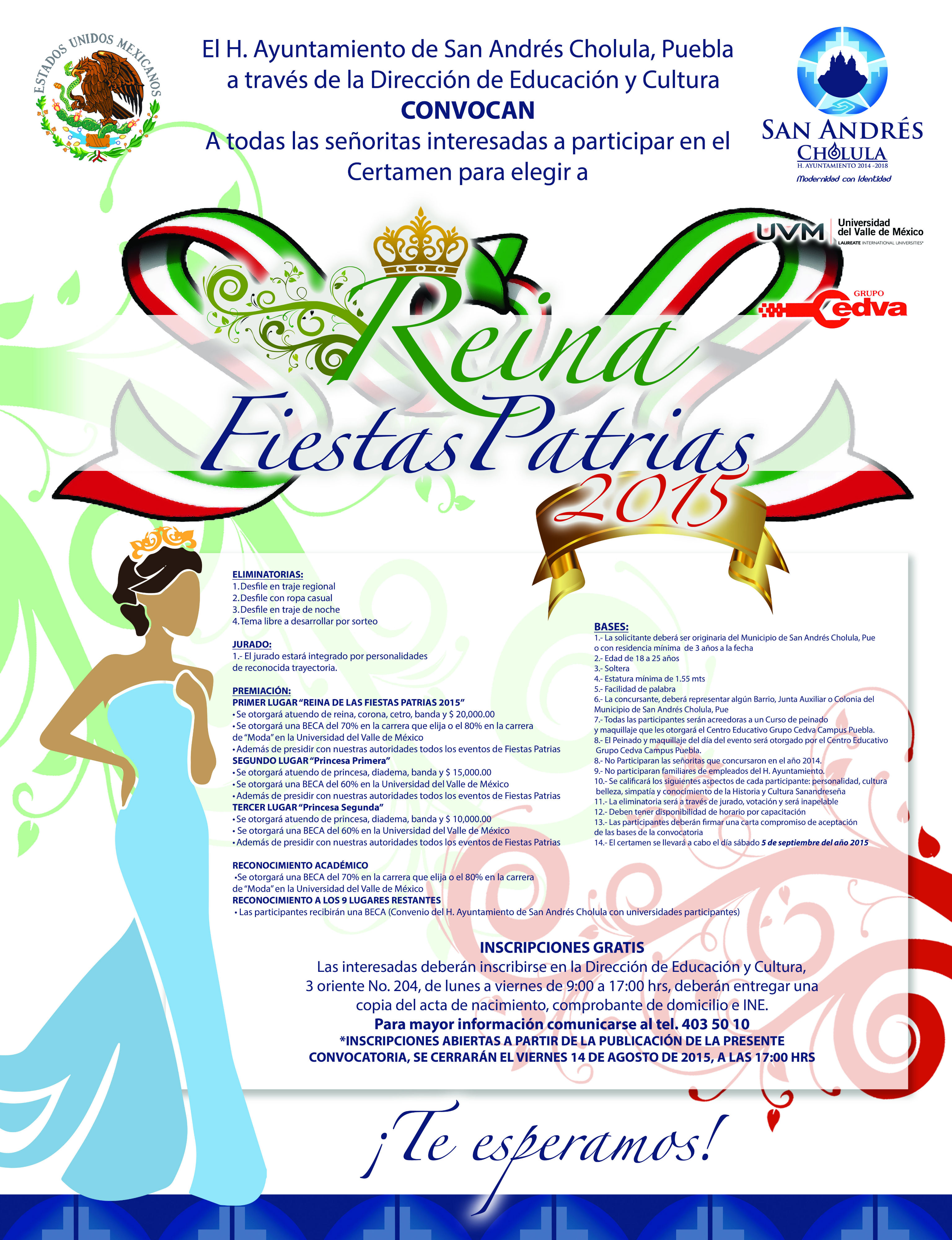 Convoca San Andrés a concurso Reina de Fiestas Patrias