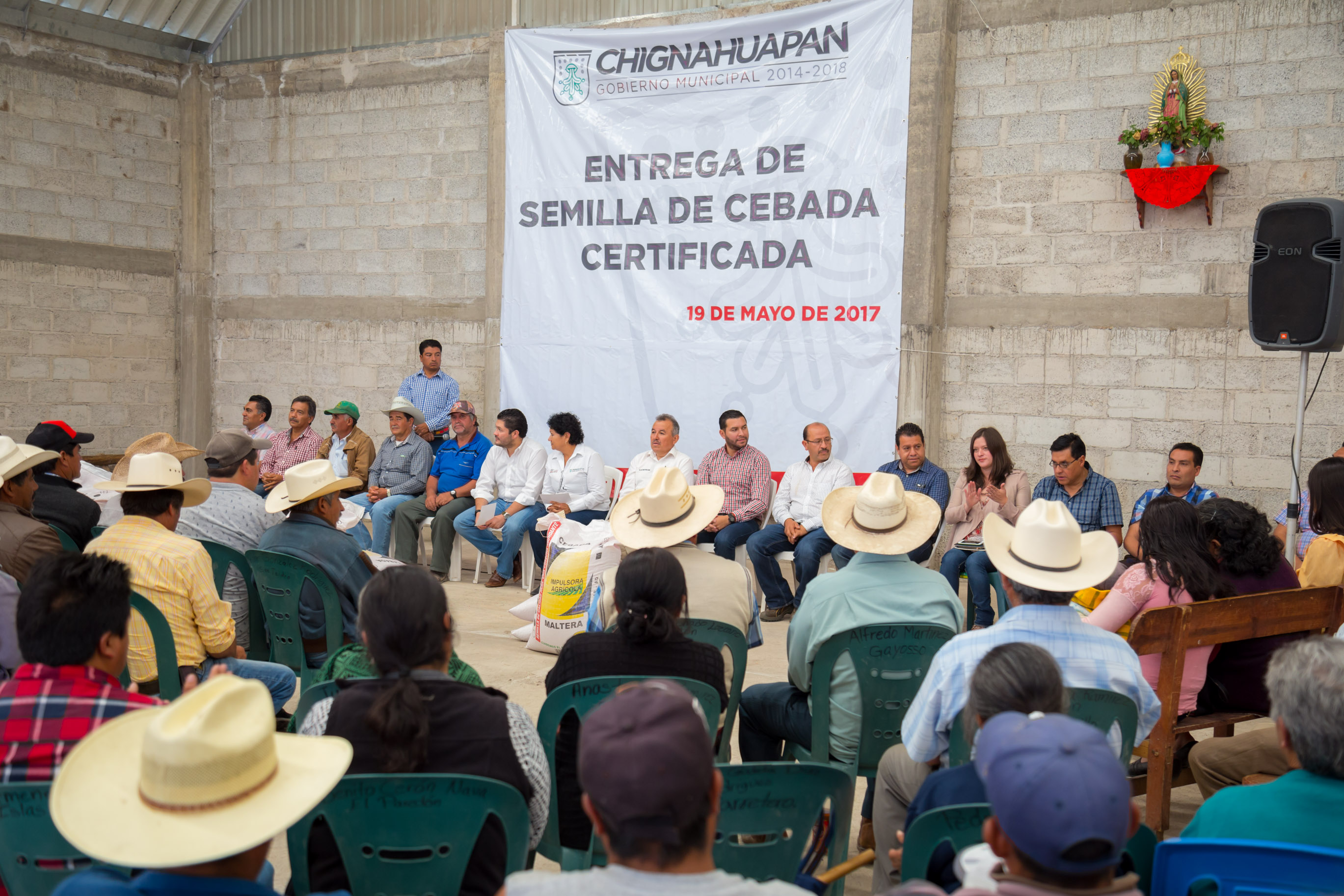 Entrega comuna Chignahuapan de 80 toneladas de semilla certificada