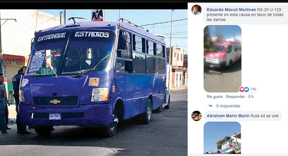 Choferes del transporte público de Puebla se unen en defensa de las mujeres 