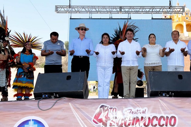 Inaugura edil de San Andrés Cholula el Festival Equinoccio 2017