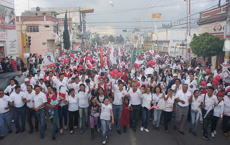 Con eventos masivos cierran campañas candidatos en Texmelucan