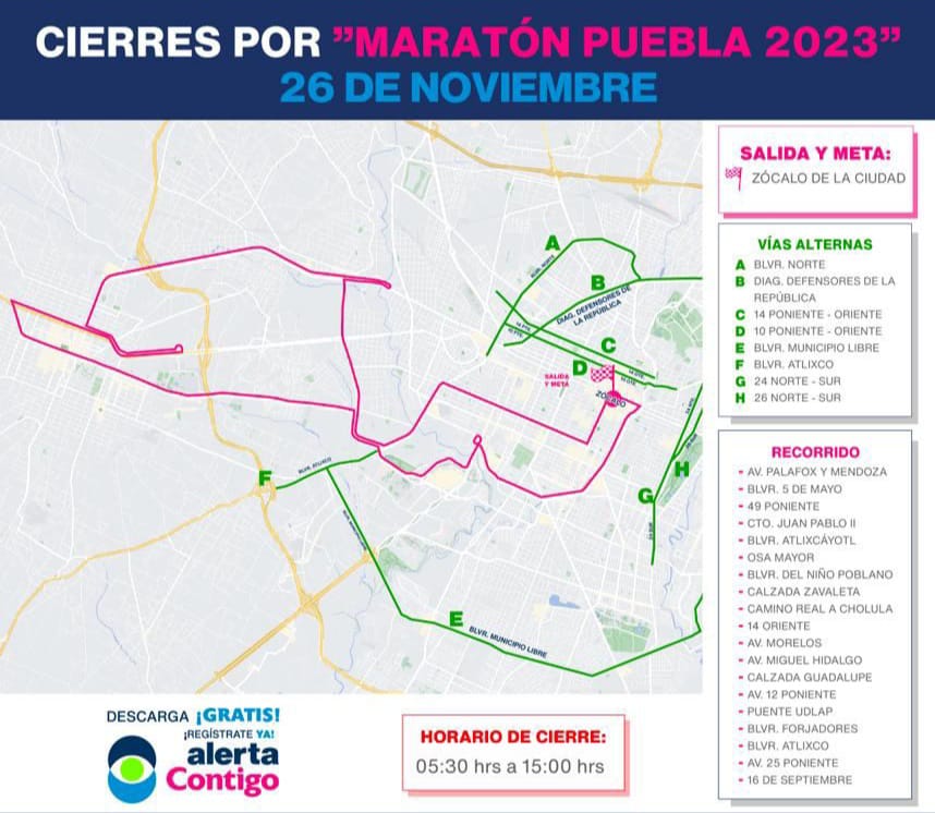 Habrá Maratón en Puebla capital este fin; checa los cierres viales 