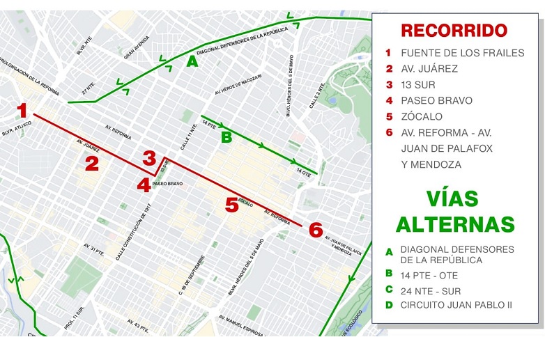 Ojo: habrá 2 desfiles del 1 de mayo en Puebla y estos son los cierres viales