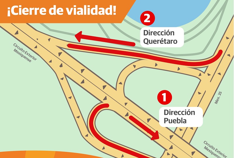 Ojo: por obras cerrarán el Circuito Exterior Mexiquense a estas horas