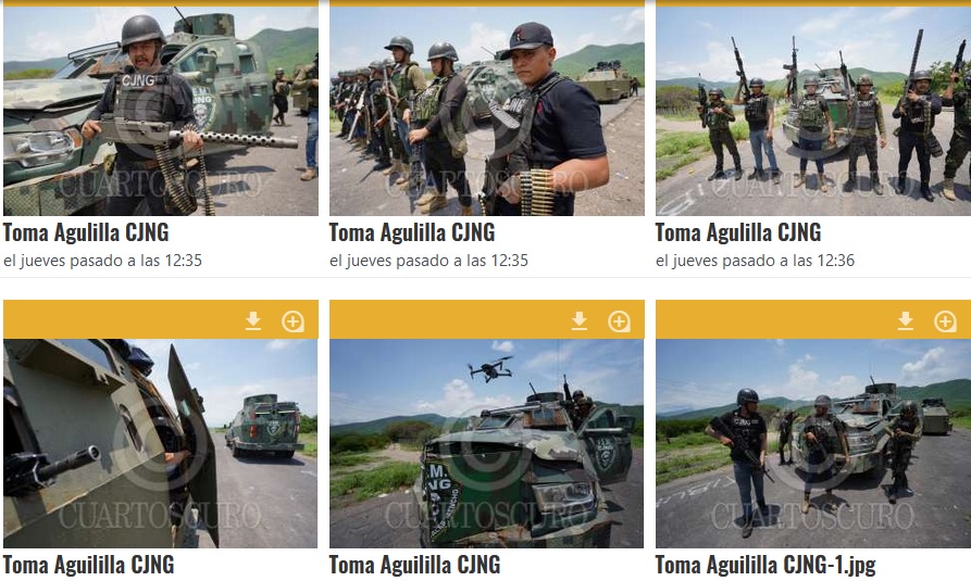 Muestra CJNG arsenal, unidades blindadas y equipo en Michoacán