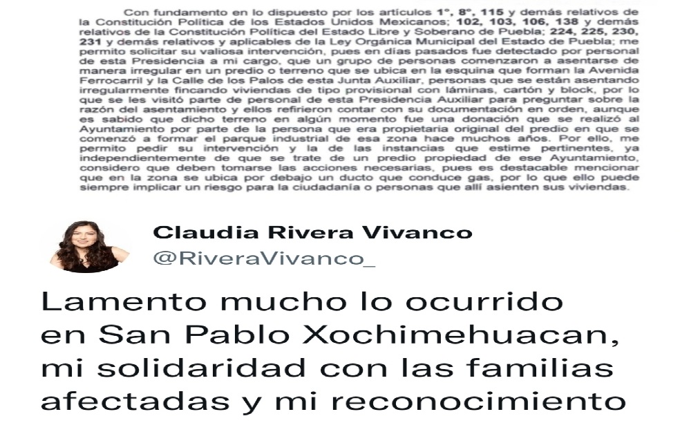 Rivera ignoró advertencia de Xochimehuacan y ahora se solidariza con afectados