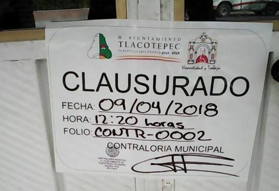 Sin explicación, edil clausura presidencia auxiliar en Tlacotepec