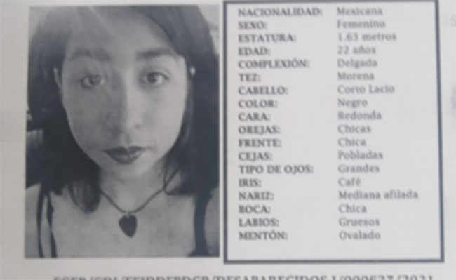 Constanza de 22 años desapareció en San Manuel