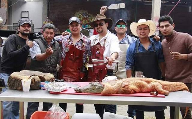 Se justifica esposo de regidora que cocinó cocodrilo