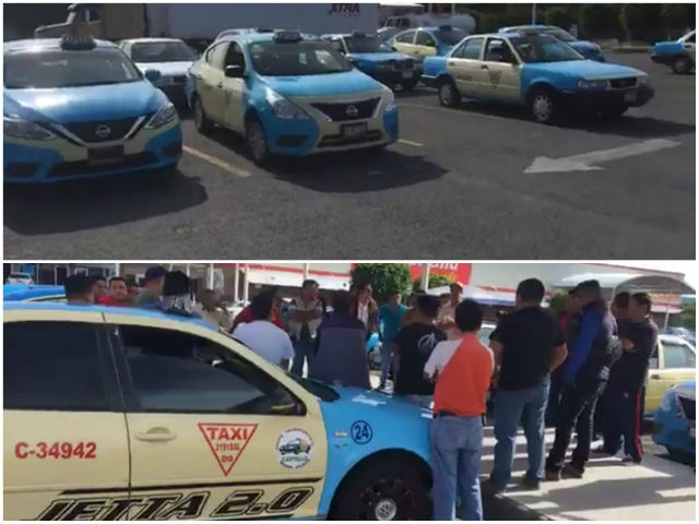 Protestan contra taxistas pirata en municipo de Atlixco