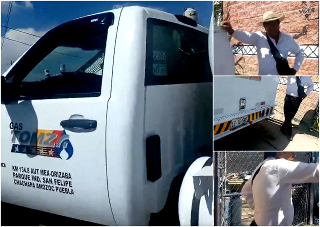 VIDEO: Acusan que pipa de Tomza rellena cilindros en Puebla